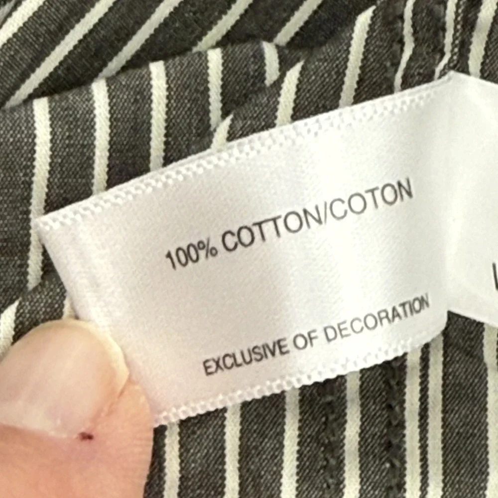 Cutter Buck Mens 3XB Shirt‎ Gray White Striped Long Sleeve Button Down Casual